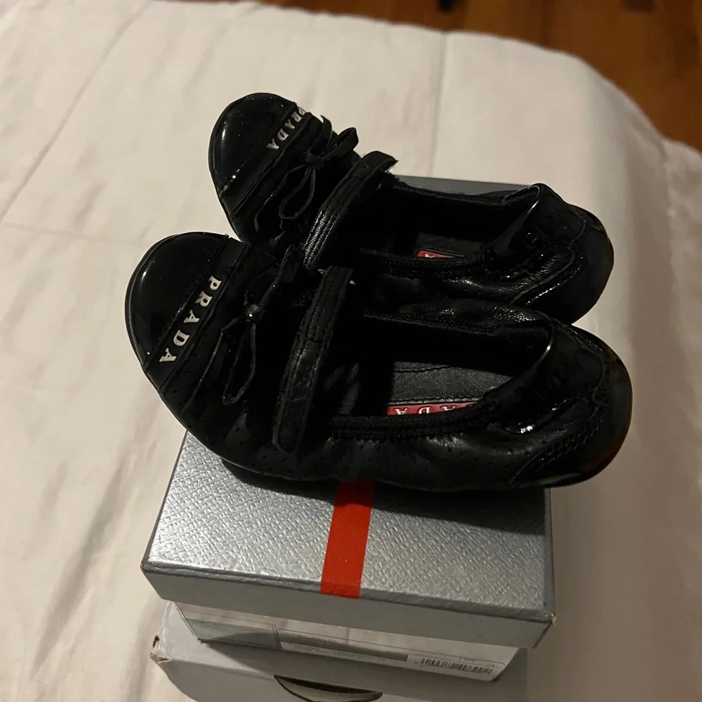 Prada Black Patent Leather Kids Mary Jane Shoes